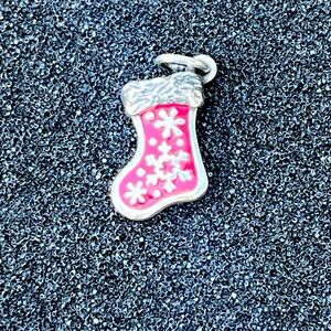 James Avery Red and Silver Enamel Christmas Stocking Charm